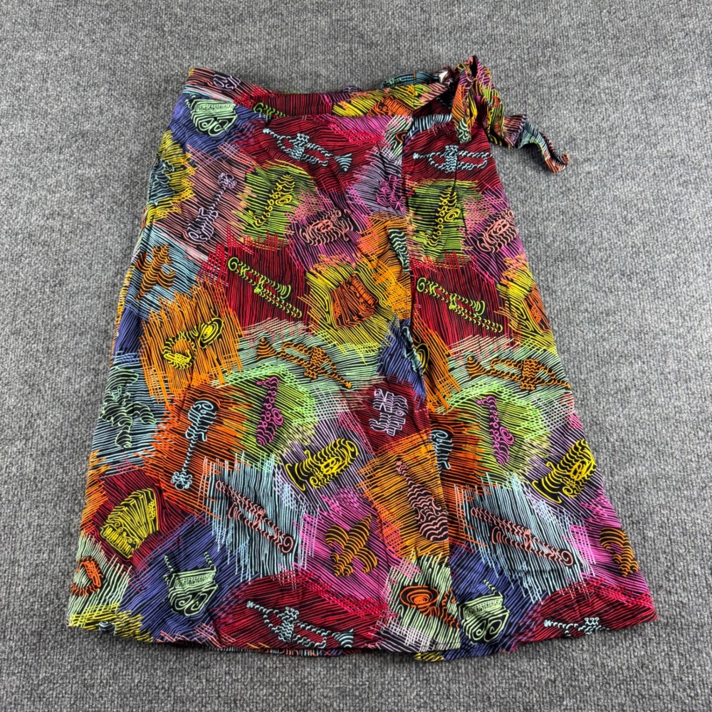 Bayouwear Womens XS Abstract Graphic Wrap Skirt MUSIC LINES Mardi Gras NWT
